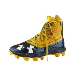 Under Armour Shoes Sz 4 Sneaker Boys Youth Yellow Synthetic Lace Up Medium